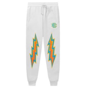 Eric Emanuel EE Basic Sweatpant – White/Aqua Bolt